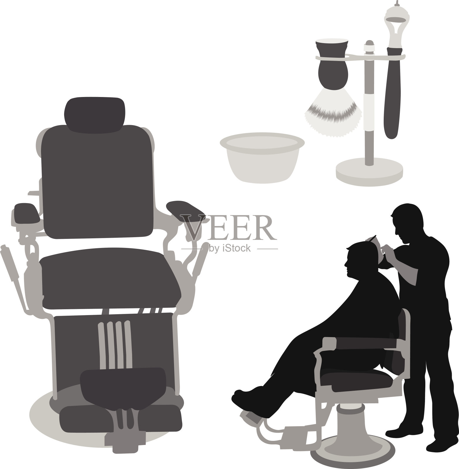 理发店凳子插画图片素材