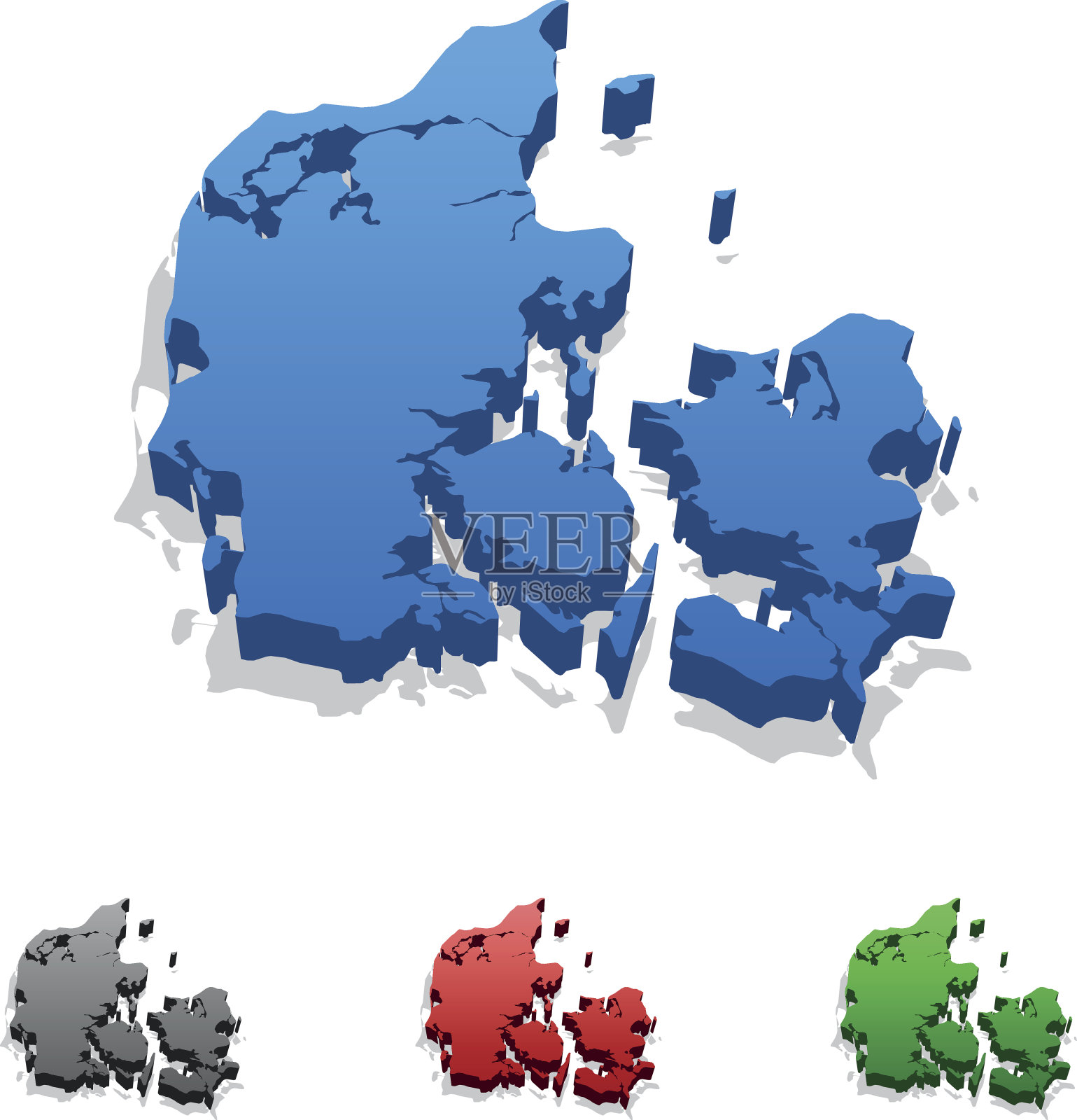 丹麦地图插画图片素材