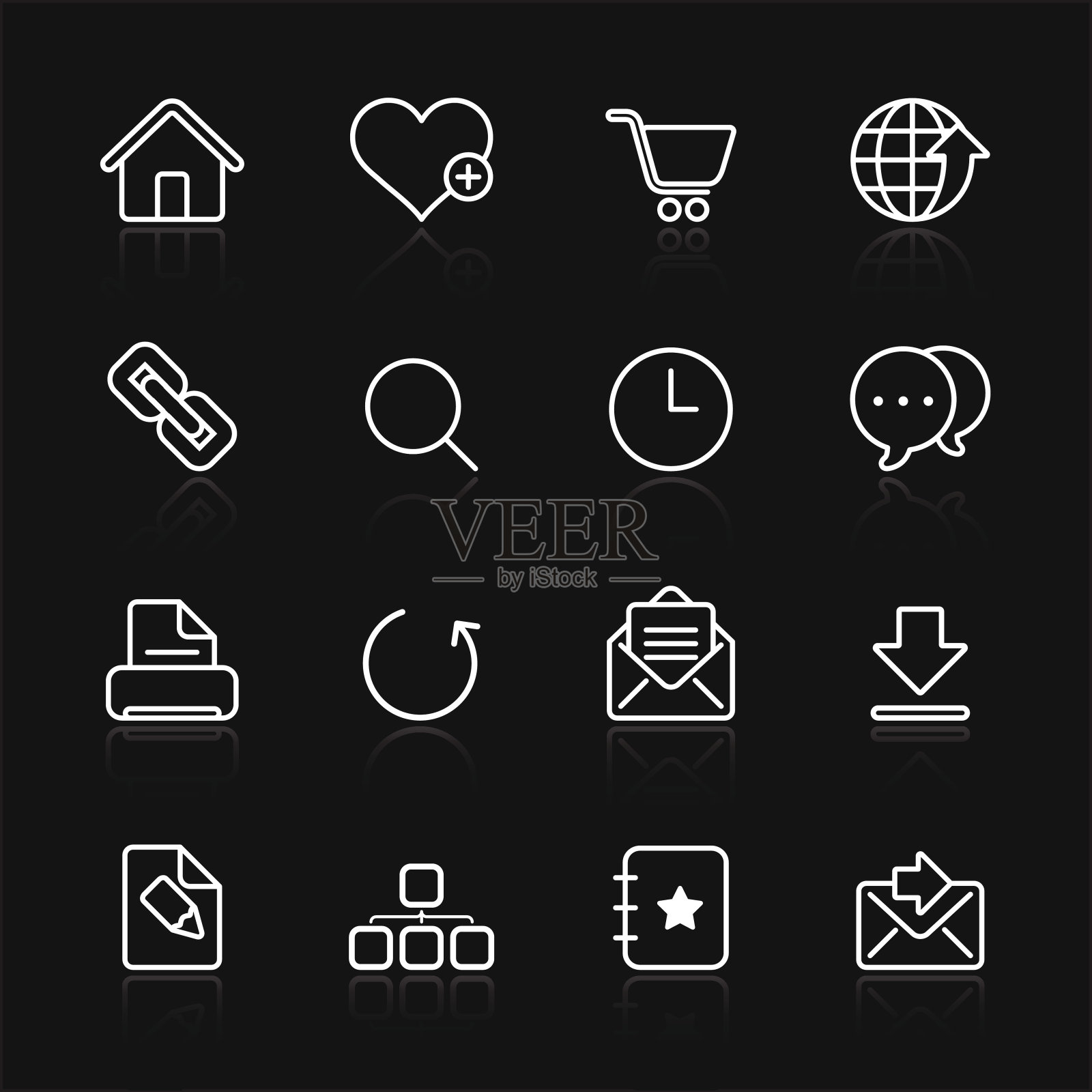 互联网和通信-黑色简单图标图标素材