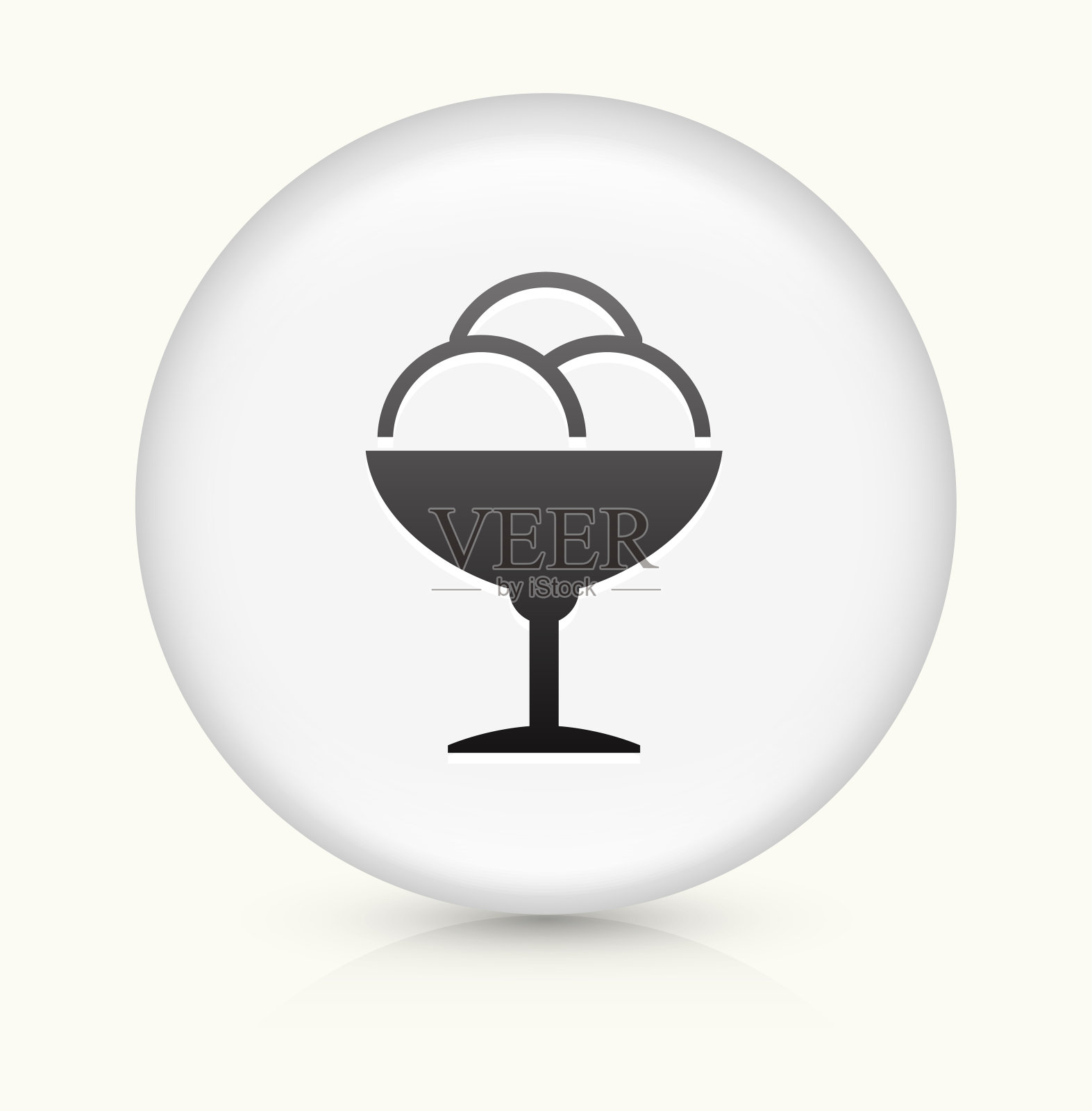 餐厅冰淇淋图标上的白色矢量按钮插画图片素材