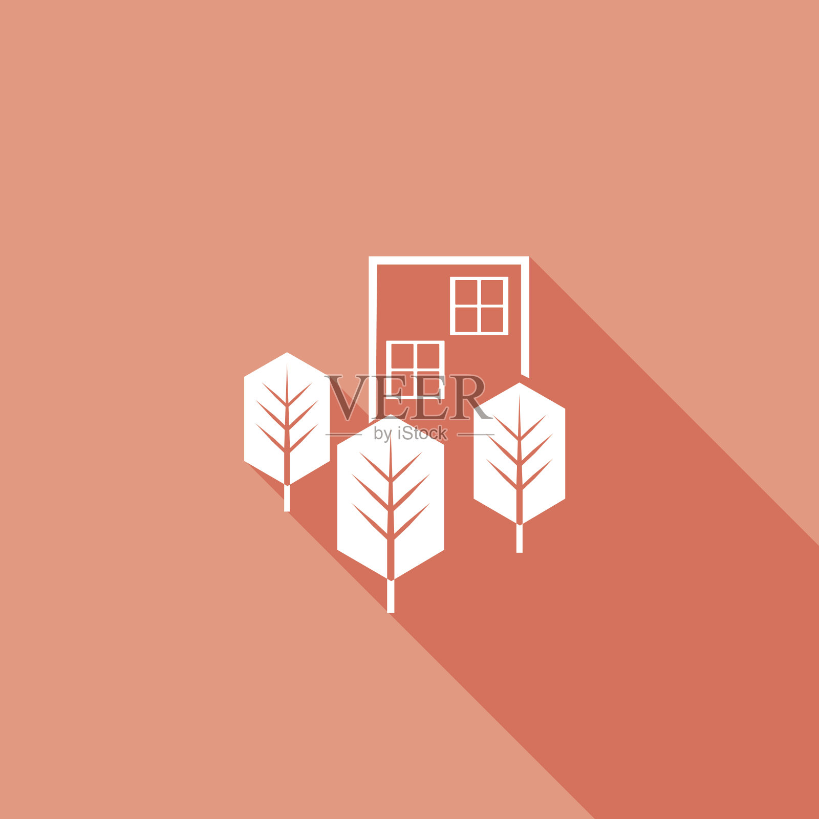 平面颜色用户界面长影子网站建筑图标插画图片素材