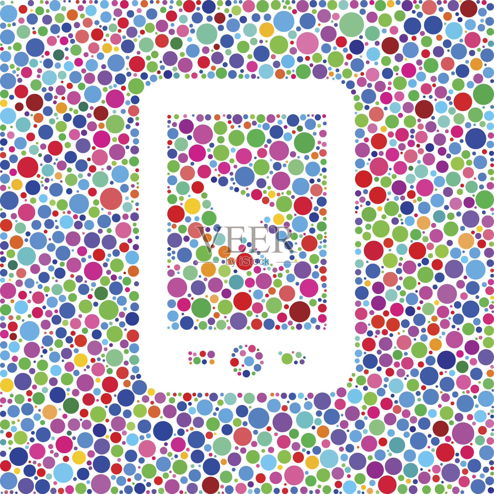 平板电脑图标上的颜色圈背景图案插画图片素材