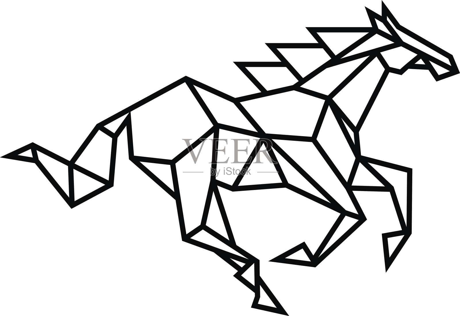 风格化马插画图片素材