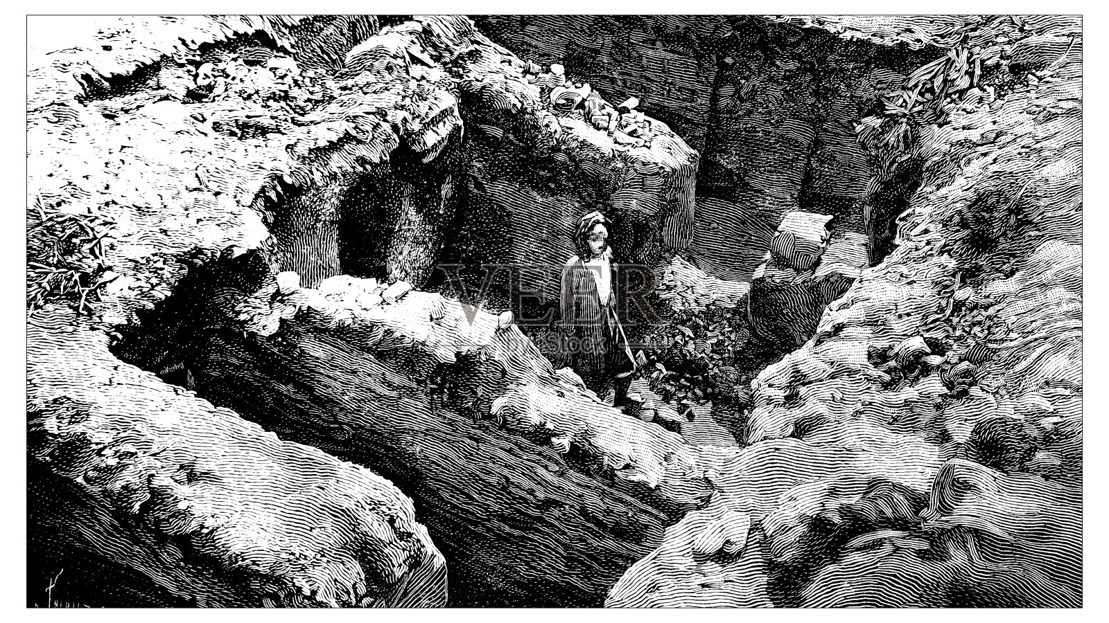 朱庇特神庙的古董插图插画图片素材