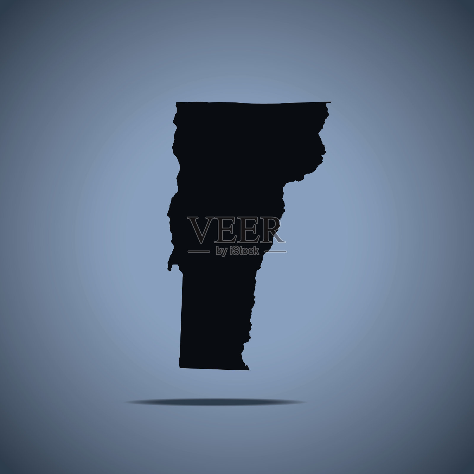 佛蒙特州地图插画图片素材