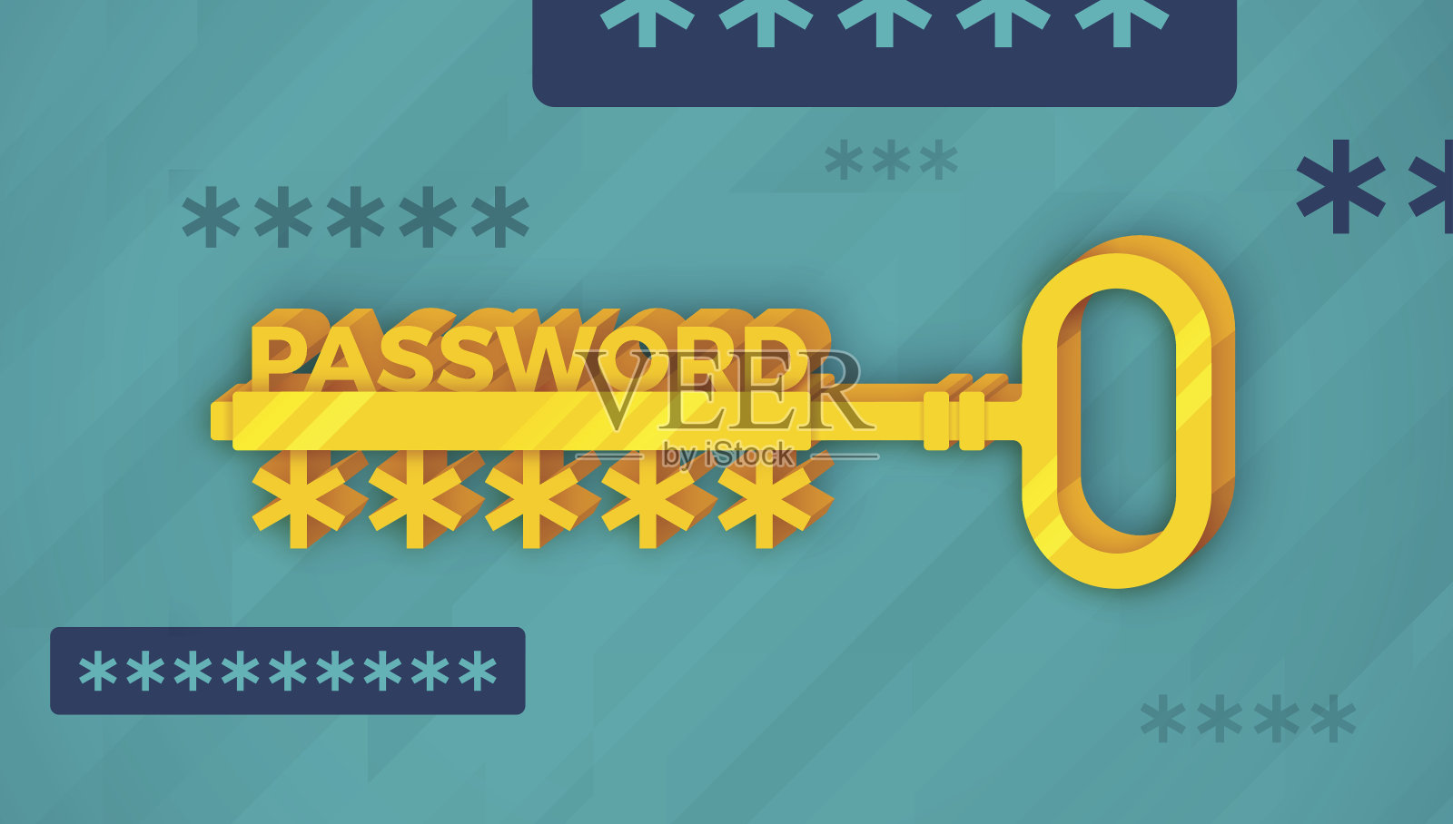 密码金钥匙插画图片素材