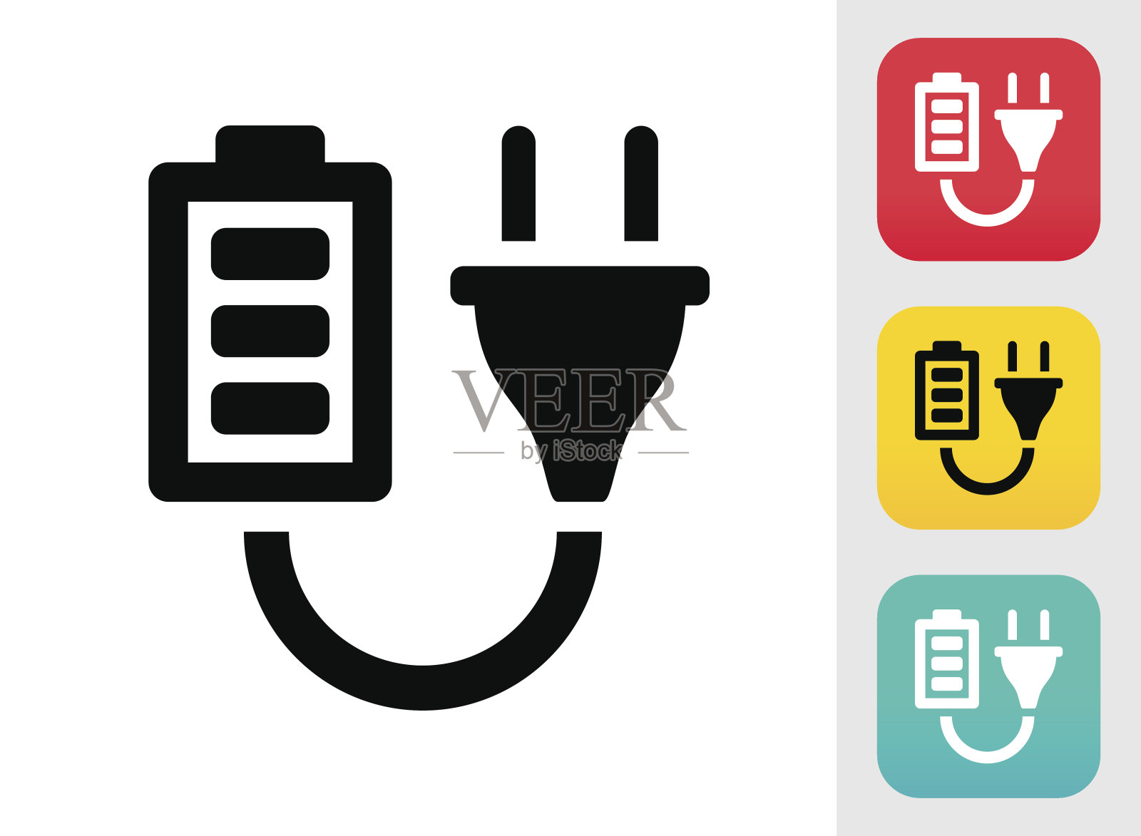 电池和插头图标图标素材
