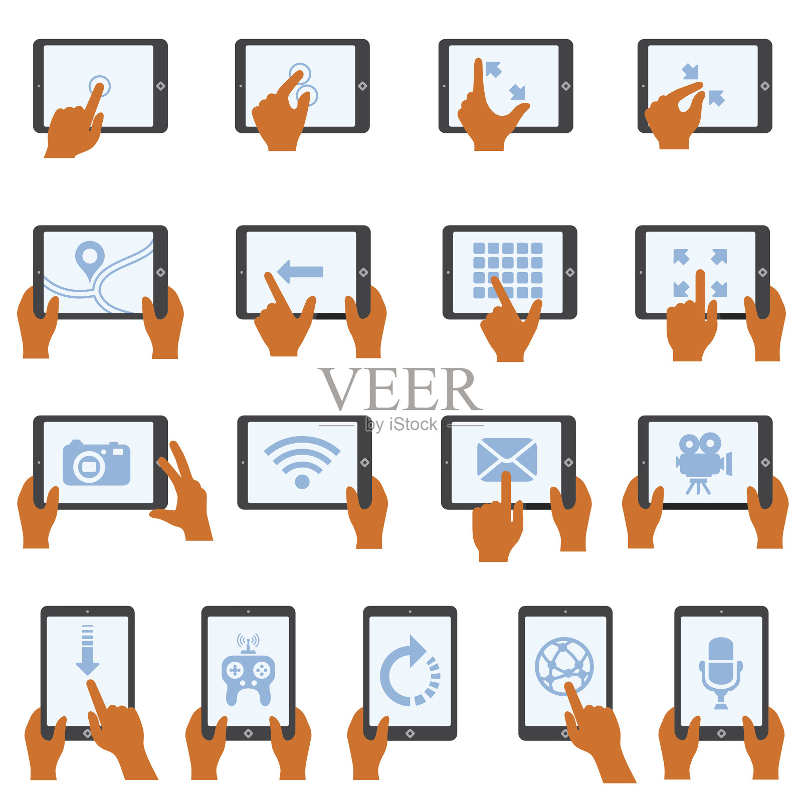 一套手触摸平板电脑图标素材