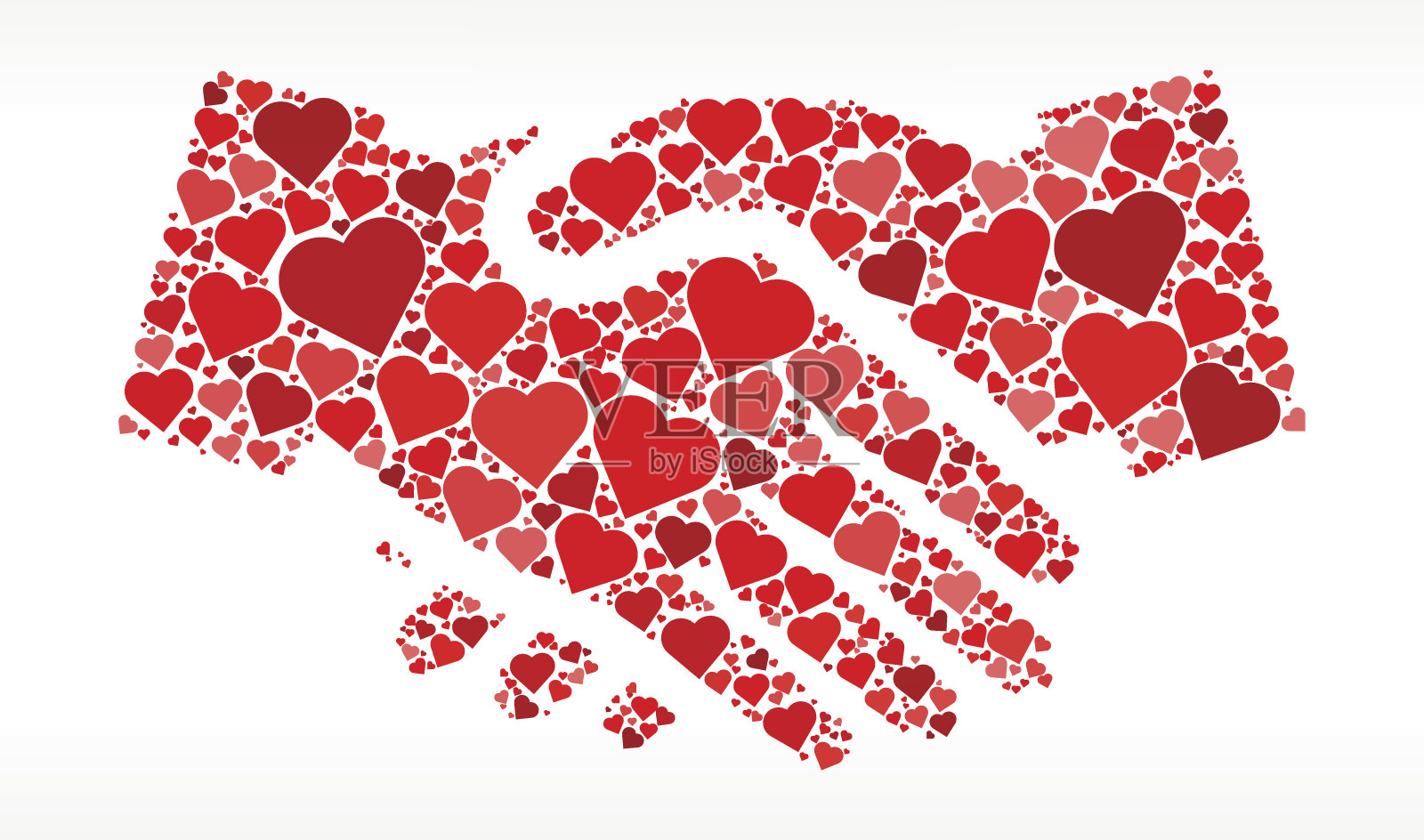 给握手红心爱情模式插画图片素材