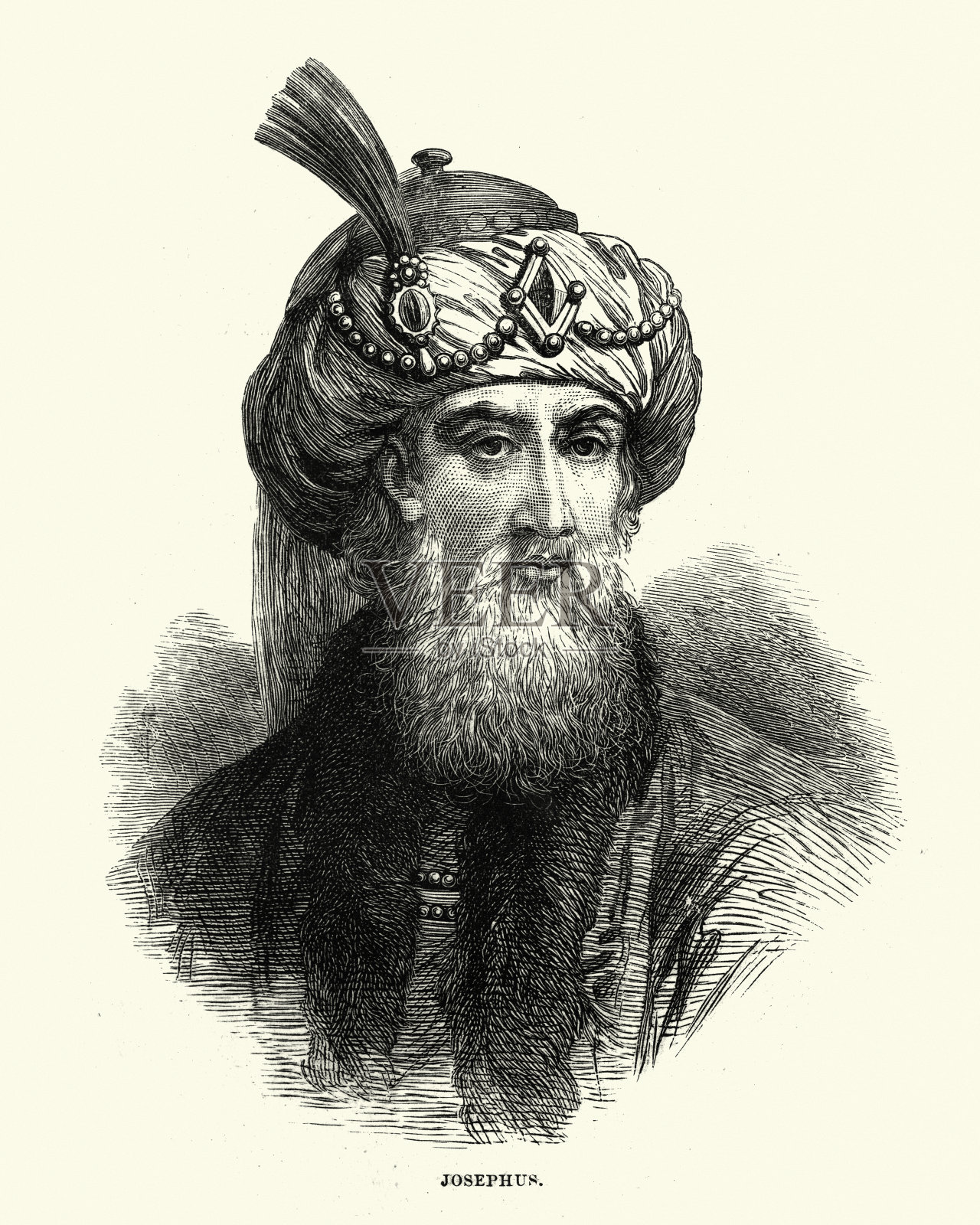 约瑟夫斯一世纪罗马-犹太学者,历史学家和圣徒传记学家插画图片素材