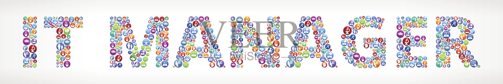 It经理未来和未来技术矢量按钮。插画图片素材