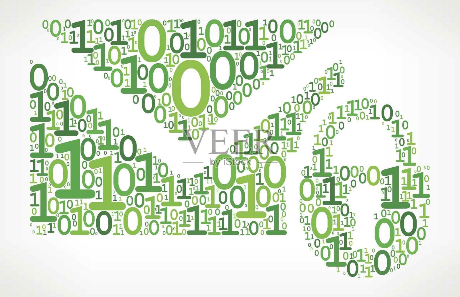 锁定的字母二进制代码零一矢量插图插画图片素材