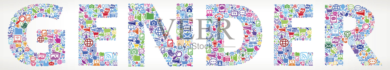 性别未来和互联网通信技术矢量按钮插画图片素材