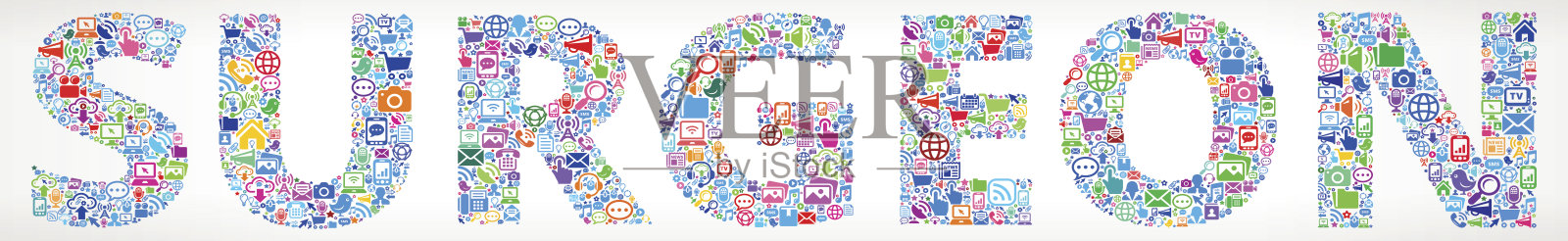 外科医生未来和互联网通信技术矢量按钮。插画图片素材