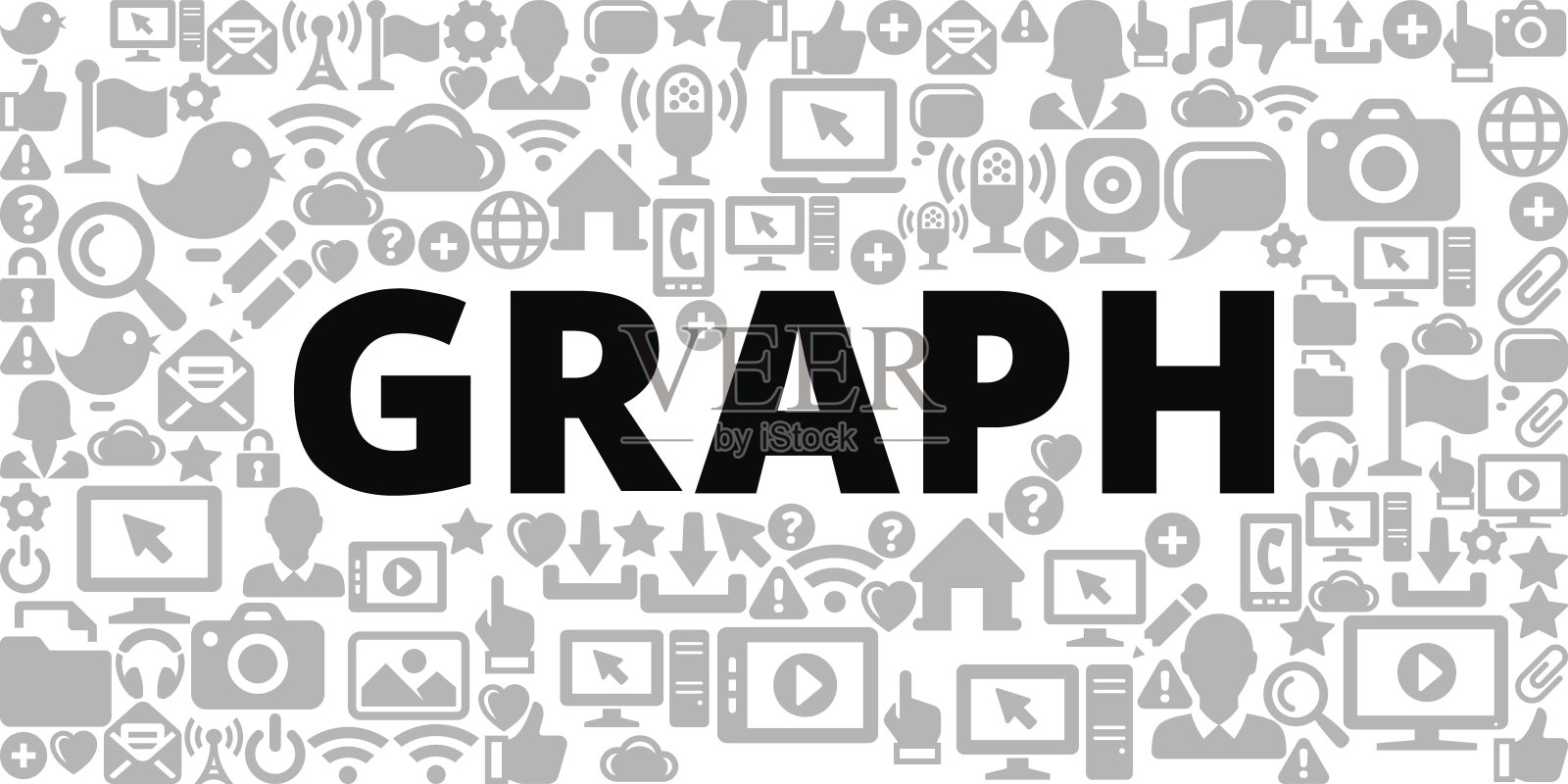 图表上的技术,互联网通信矢量图标背景插画图片素材