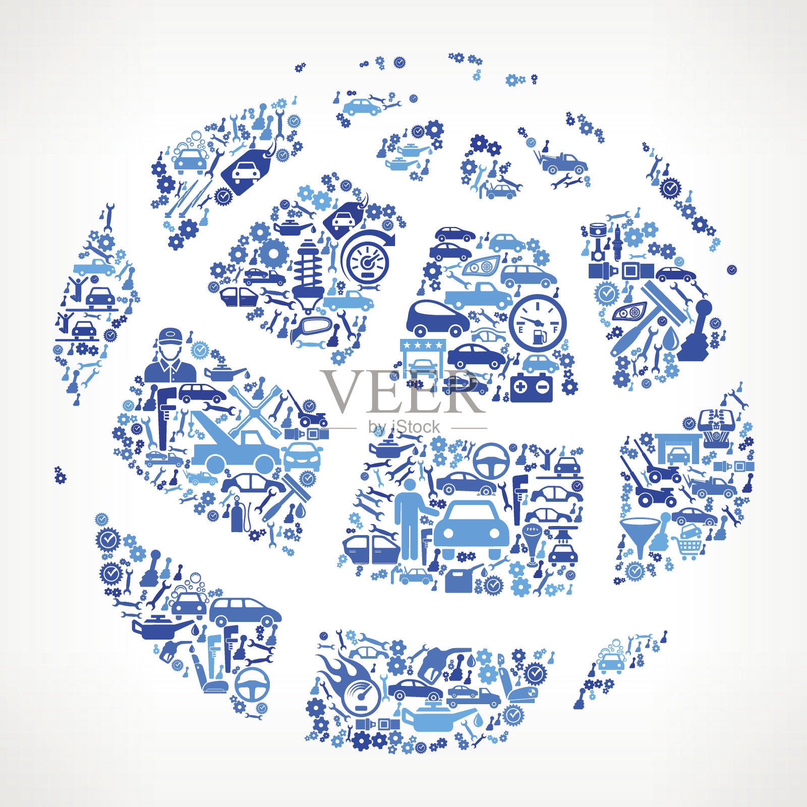 全球汽车修理汽车和汽车插画图片素材