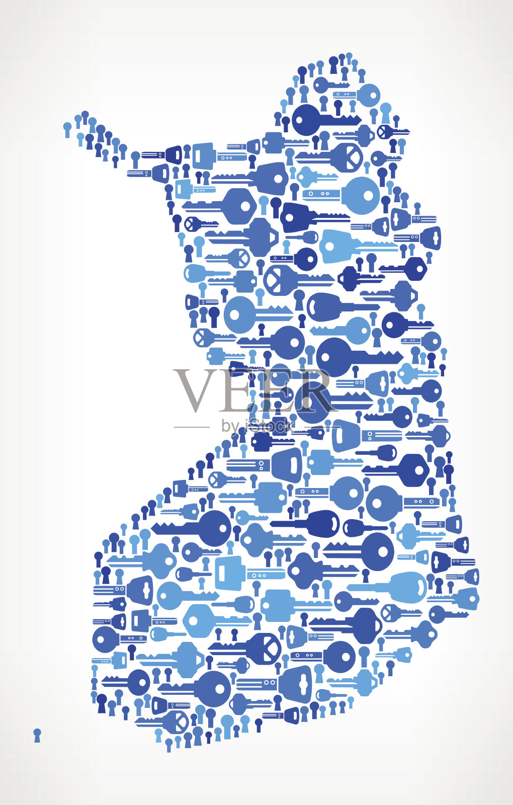 芬兰蓝钥匙和安全图标背景插画图片素材