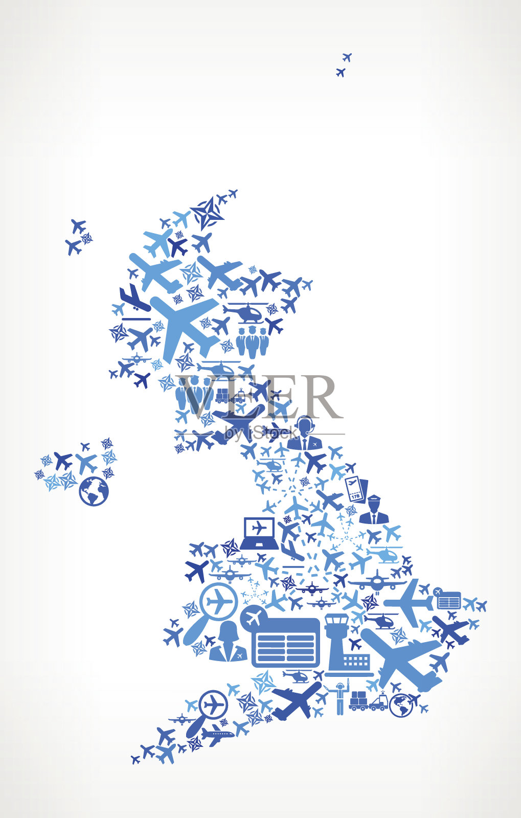 英国航空矢量图形插画图片素材