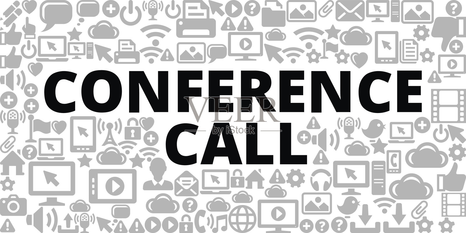 技术互联网通信矢量图标背景电话会议插画图片素材