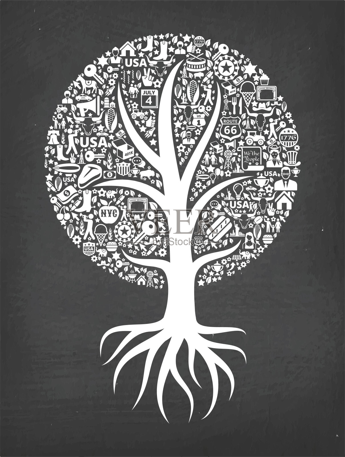 生长树美国版税免费矢量图像插画图片素材