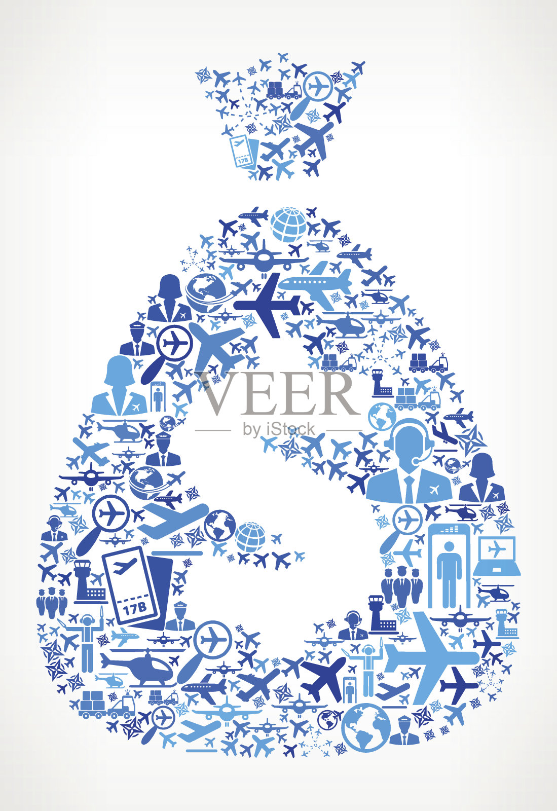 钱袋航空和航空飞机矢量图形插画图片素材