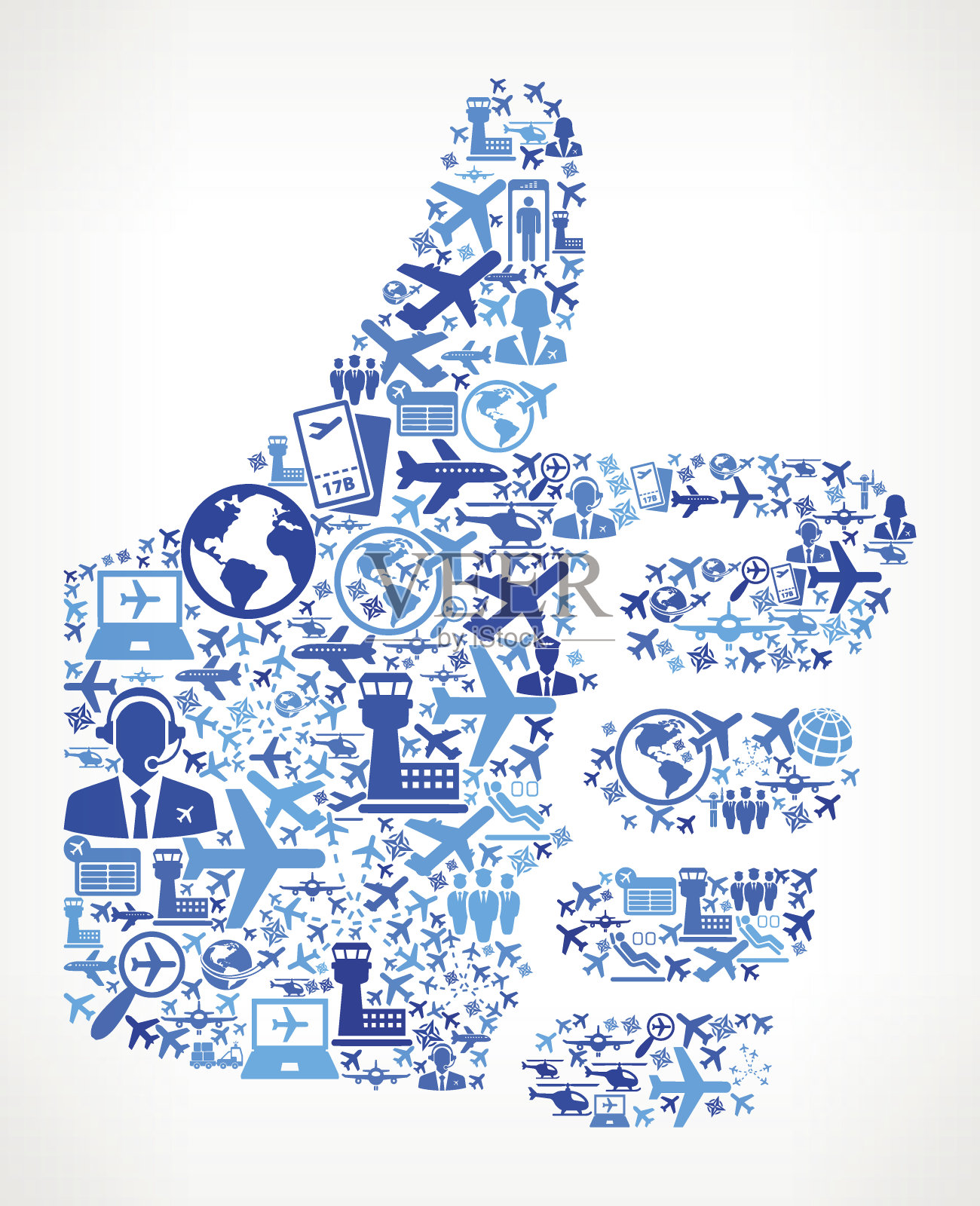 航空与飞机矢量图形点赞插画图片素材