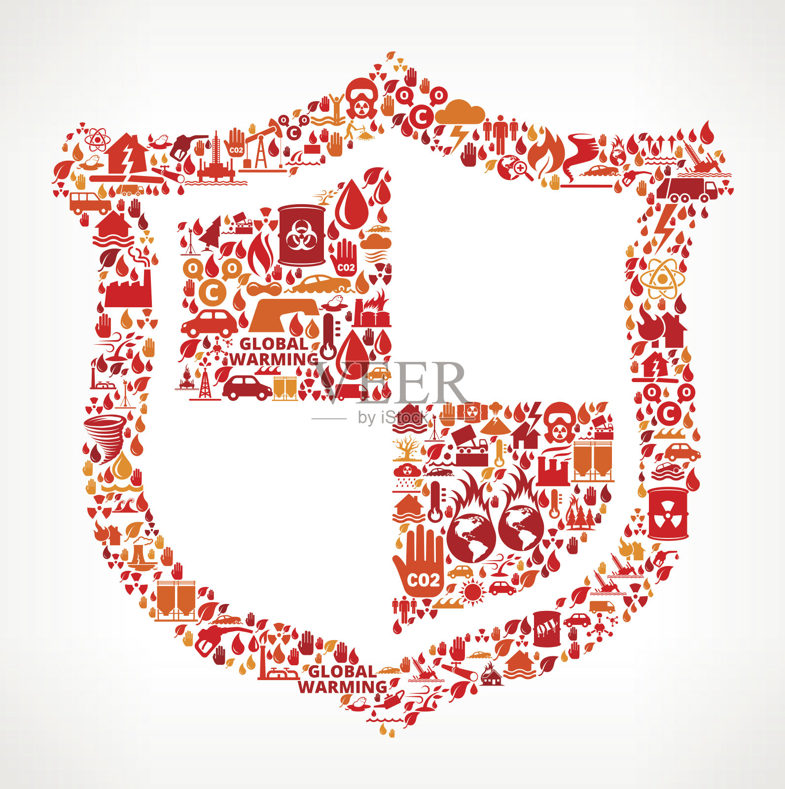 屏蔽全球变暖气候变化矢量模式插画图片素材