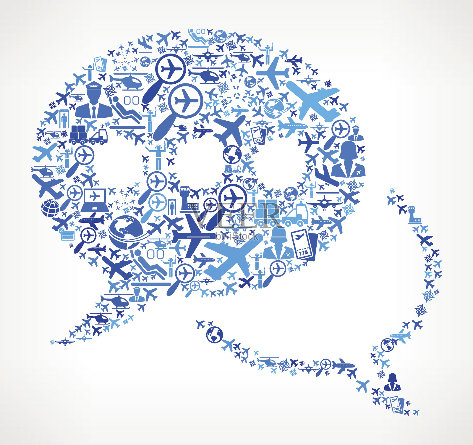 航空飞行器聊天气泡矢量图插画图片素材