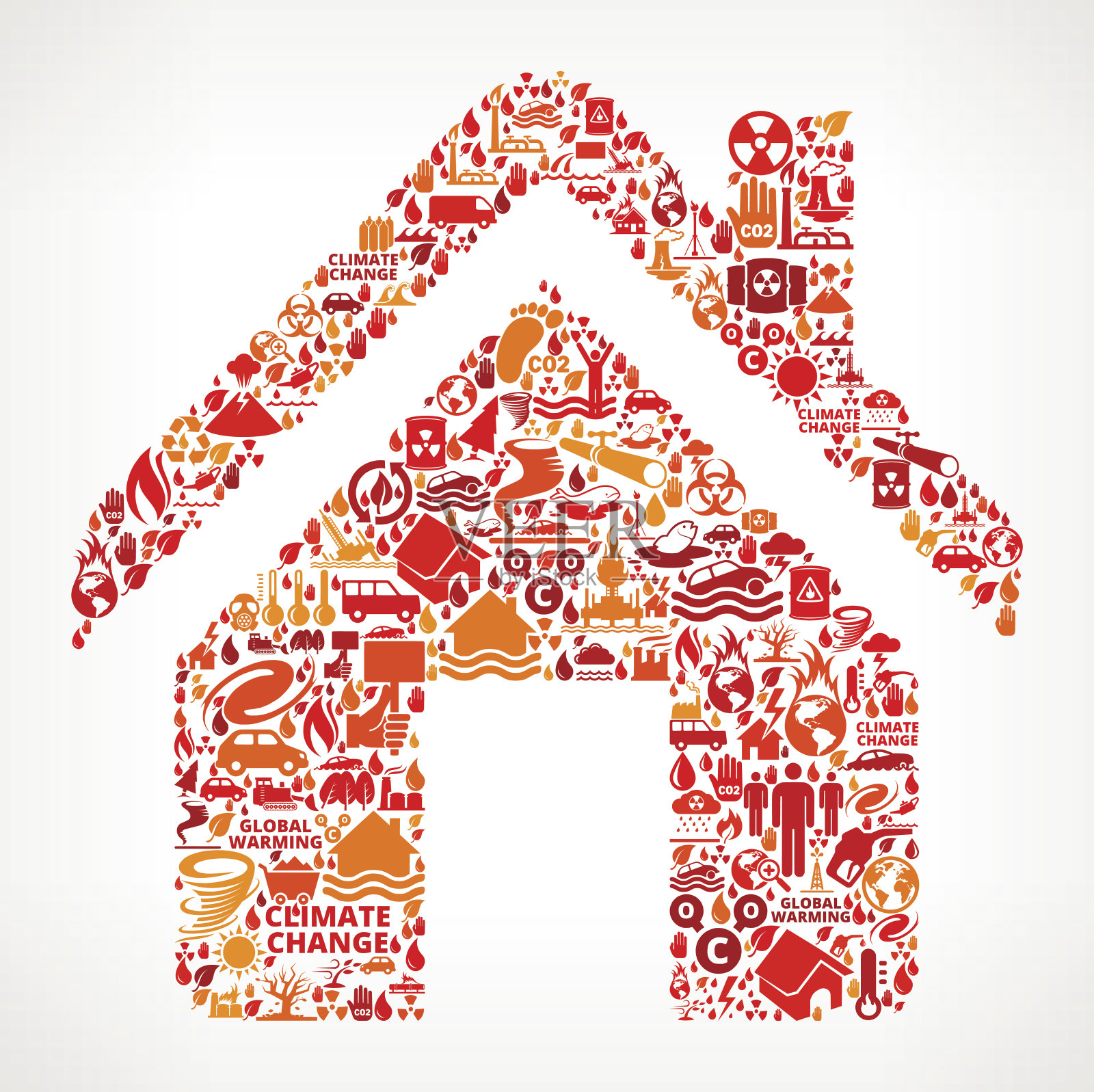 全球变暖气候变化矢量模式插画图片素材