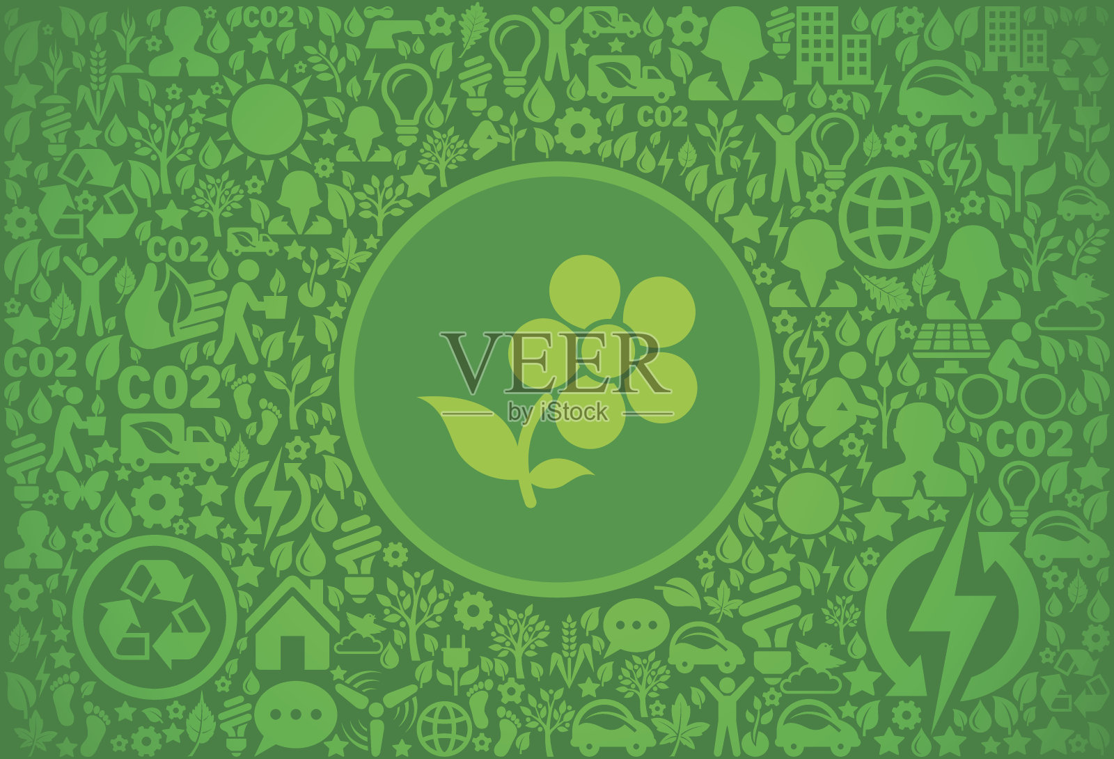 花环境绿色矢量图标模式插画图片素材