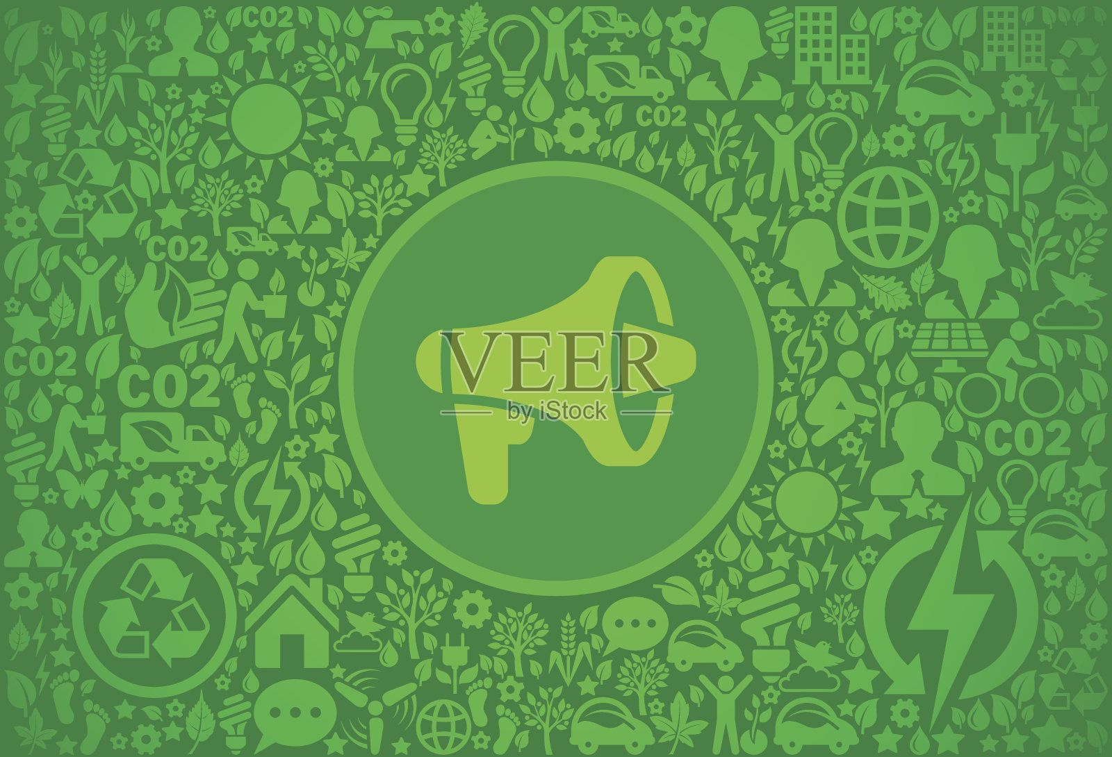 扩音器环境绿色矢量图标模式插画图片素材