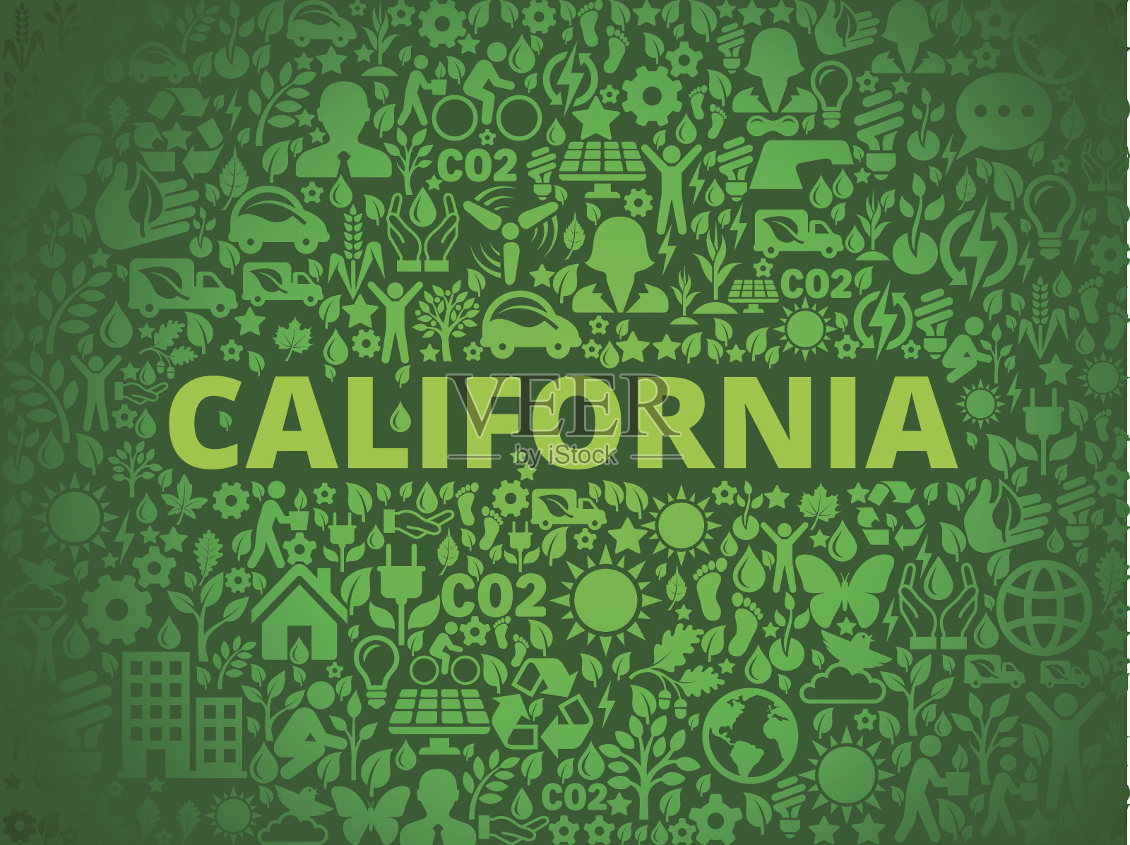 加州环境保护矢量图标模式插画图片素材