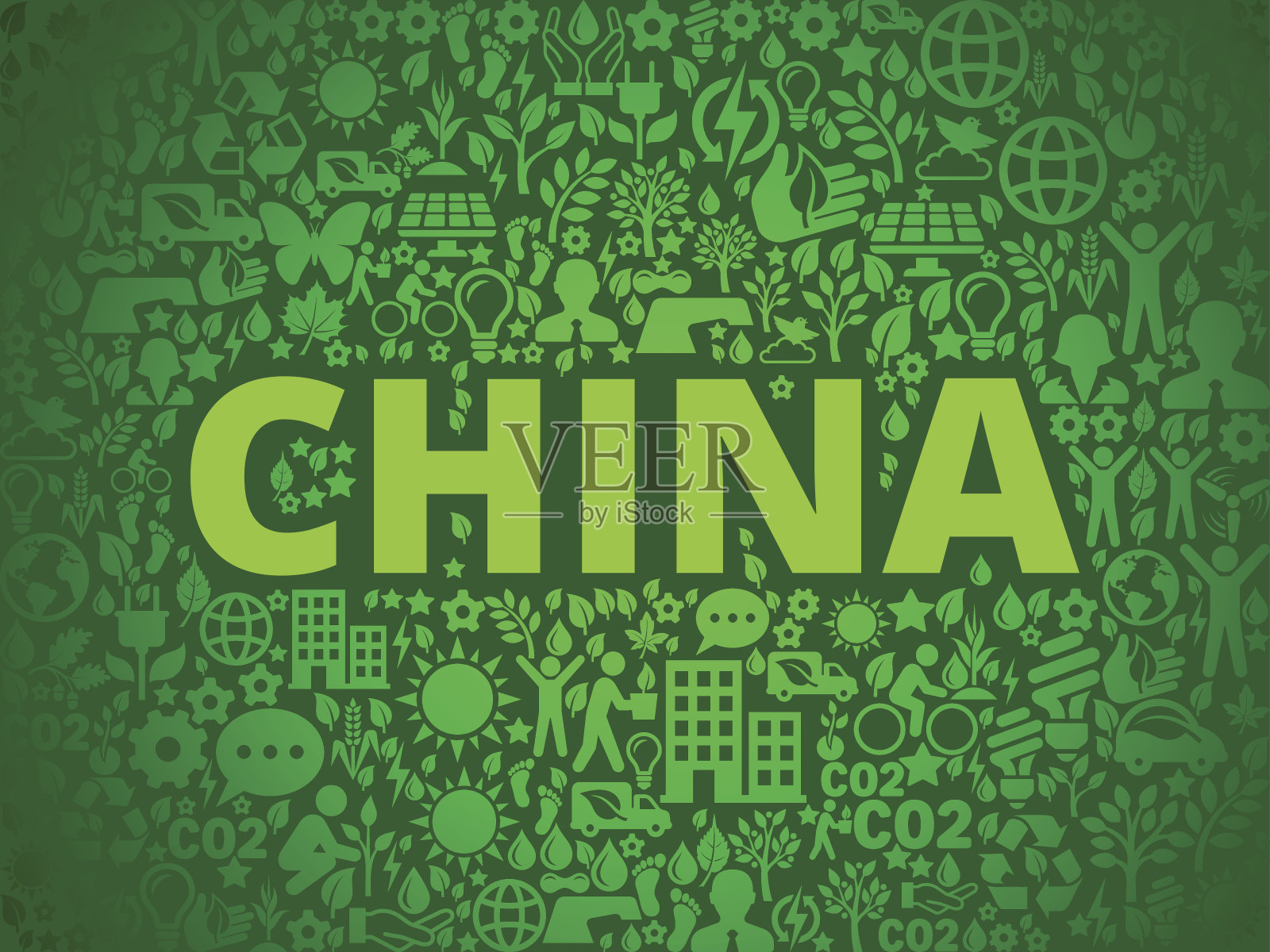 中国环境保护矢量图标模式插画图片素材