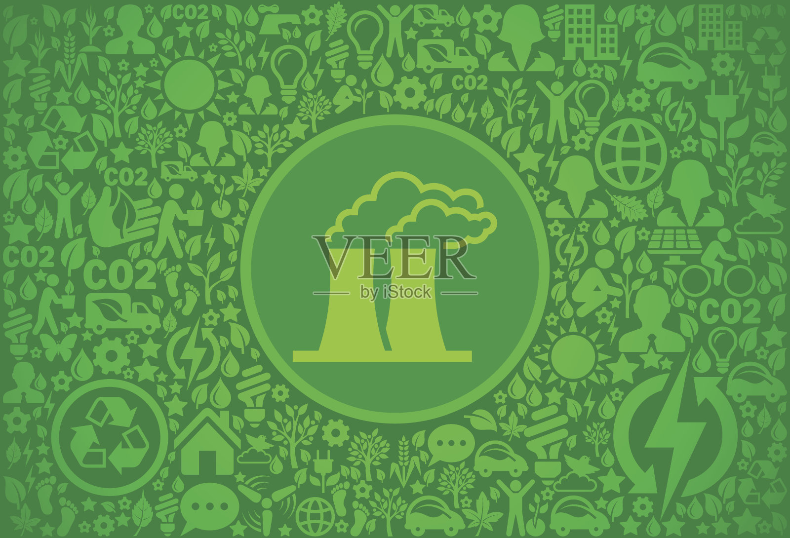 核反应堆环境绿色矢量图标模式插画图片素材