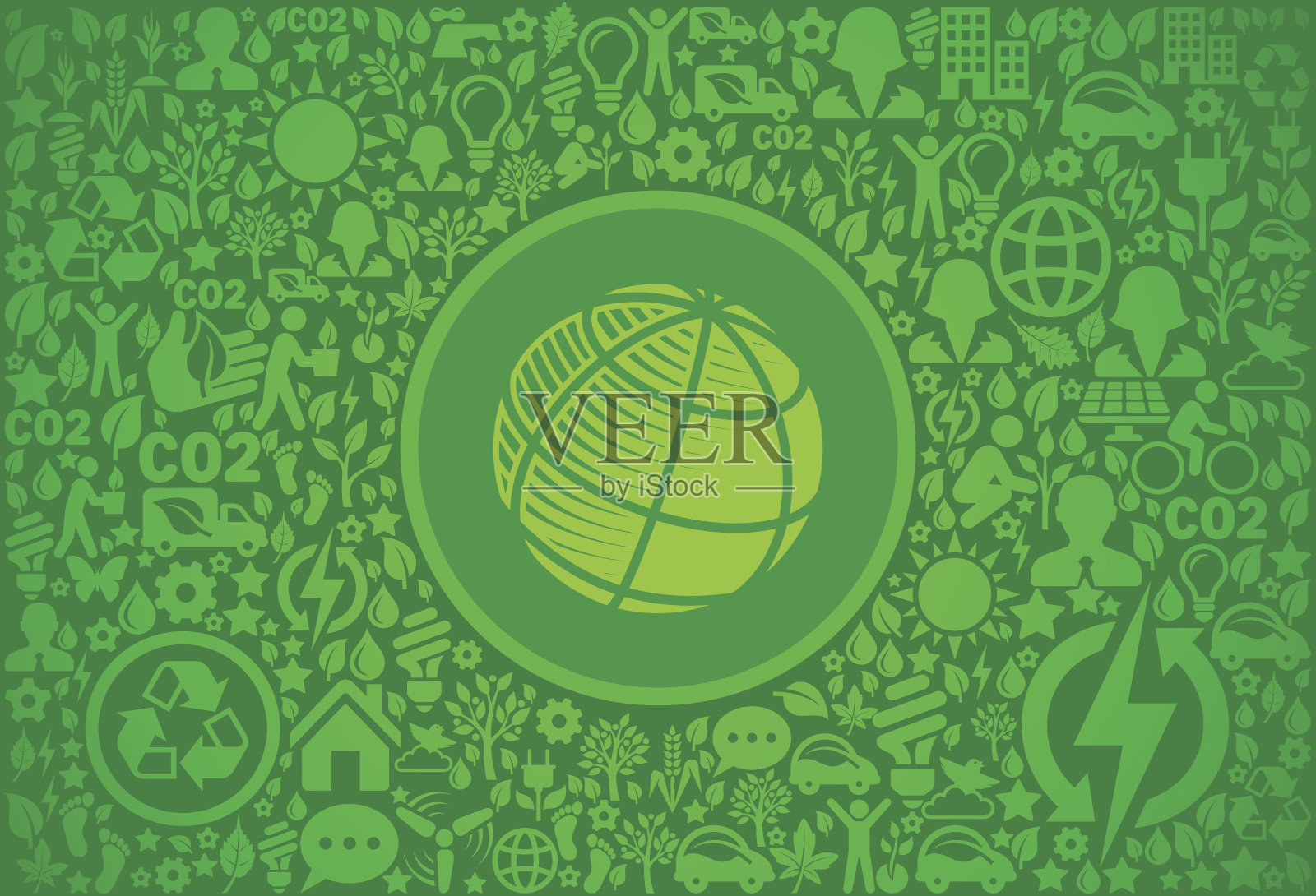 地球环境绿色矢量图标模式插画图片素材