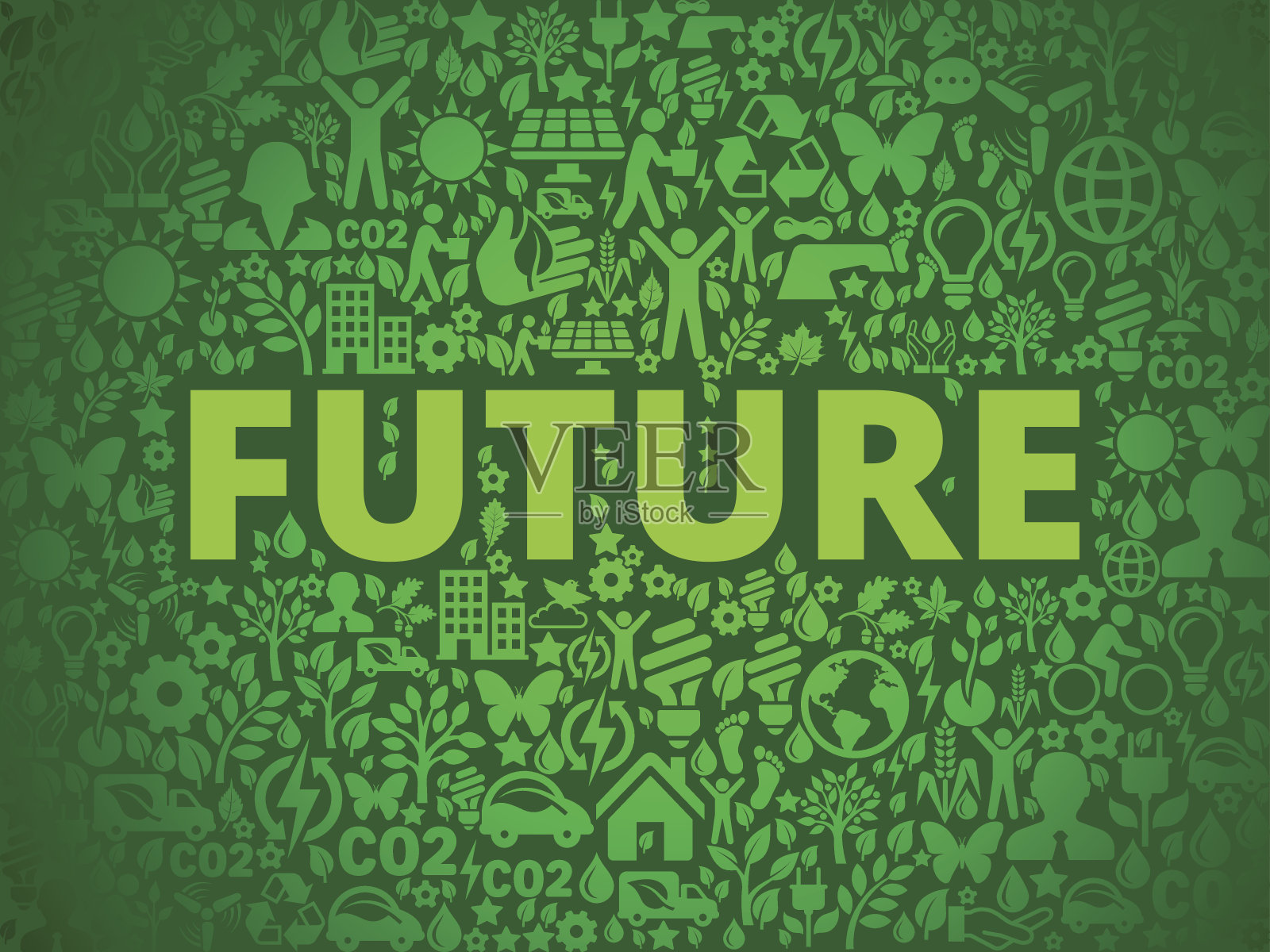 未来环境保护矢量图标模式插画图片素材