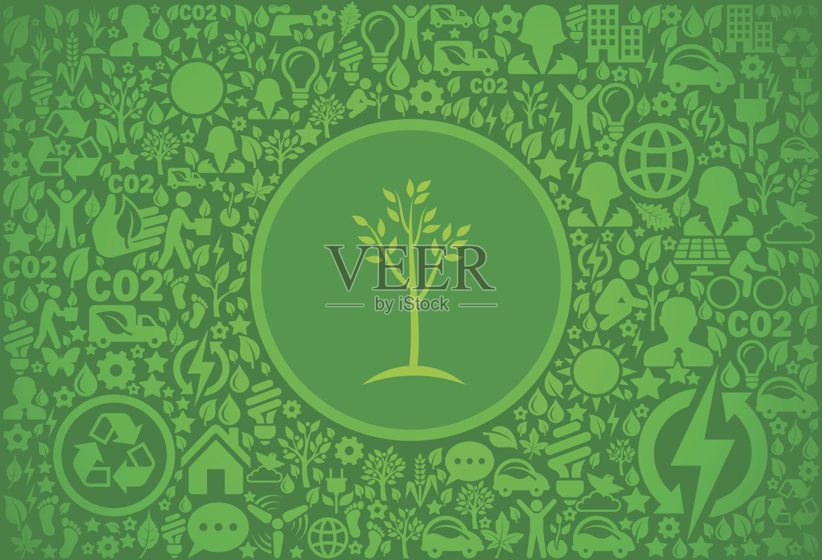 树环境绿色矢量图标模式插画图片素材
