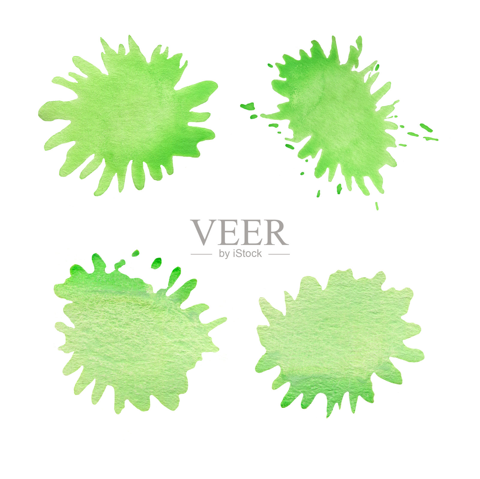 水彩颜料喷溅集插画图片素材