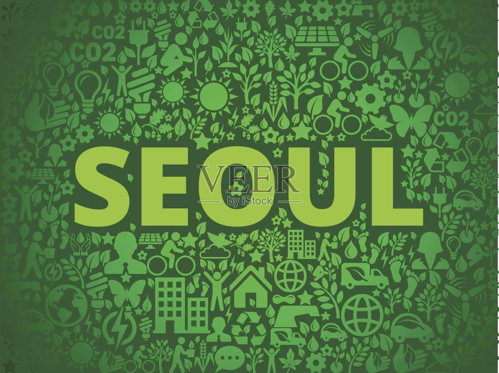 首尔环境保护矢量图标模式插画图片素材