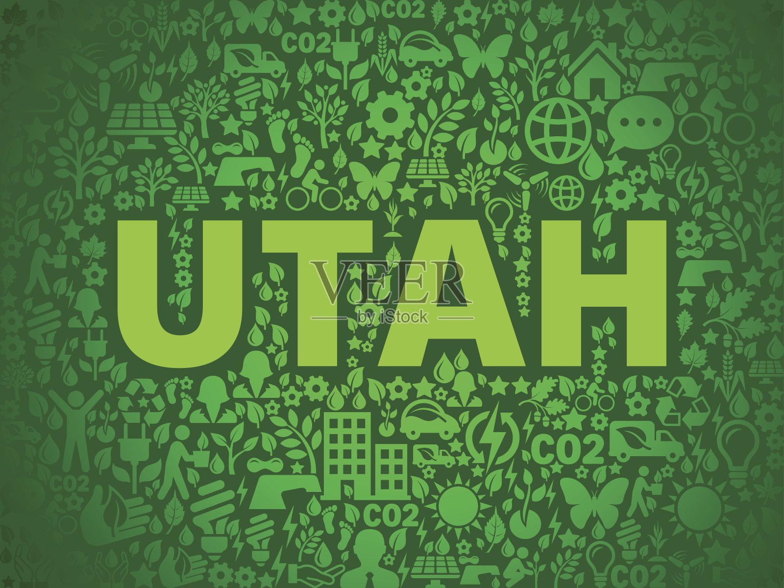 犹他州环境保护向量图标模式插画图片素材