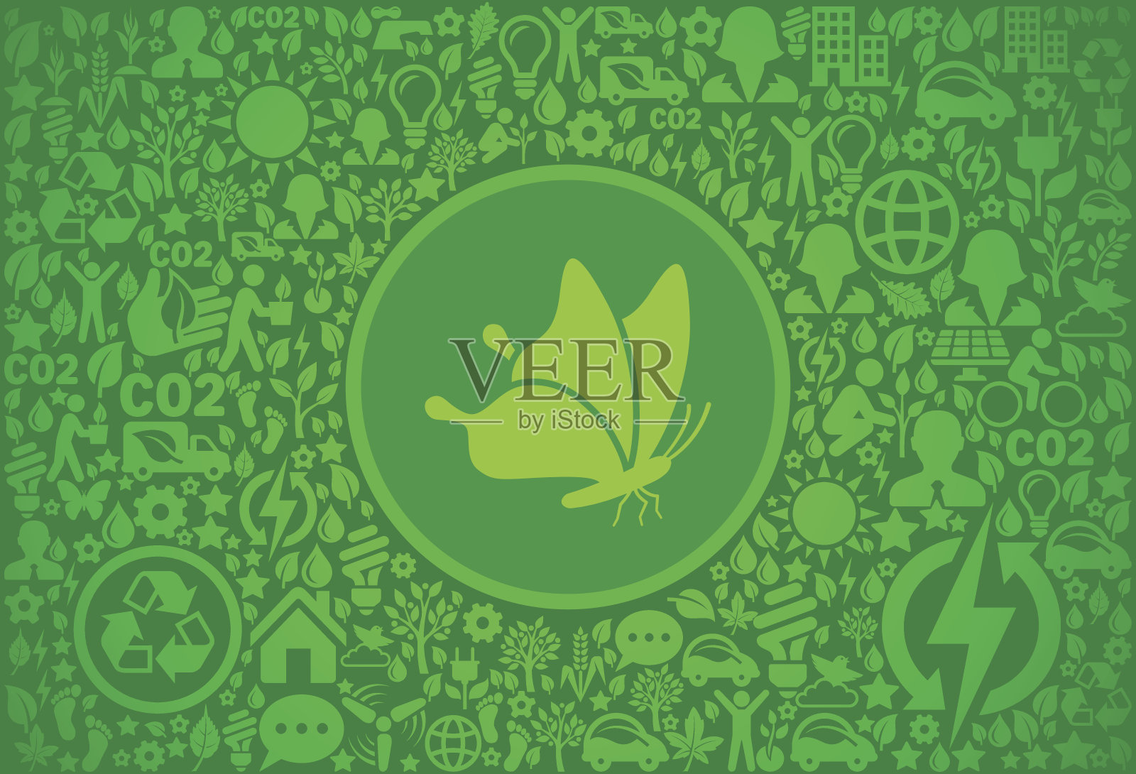 蝴蝶环境绿色矢量图标图案插画图片素材