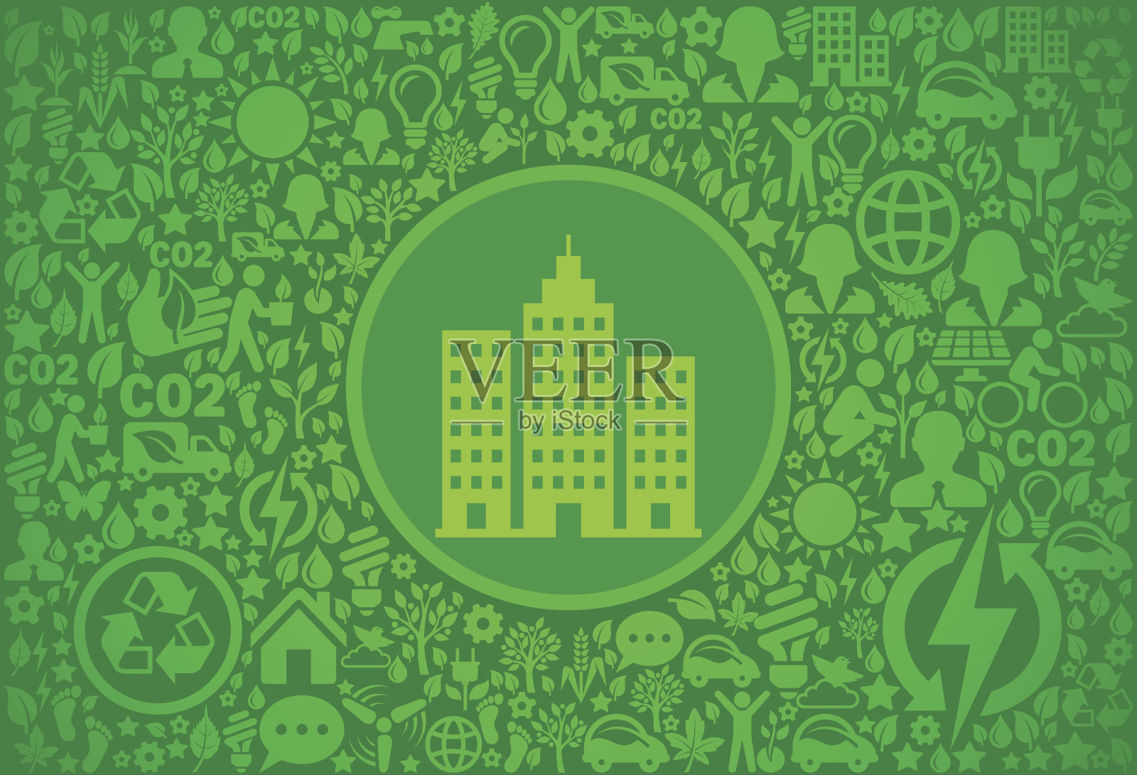 建筑环境绿色矢量图标模式插画图片素材