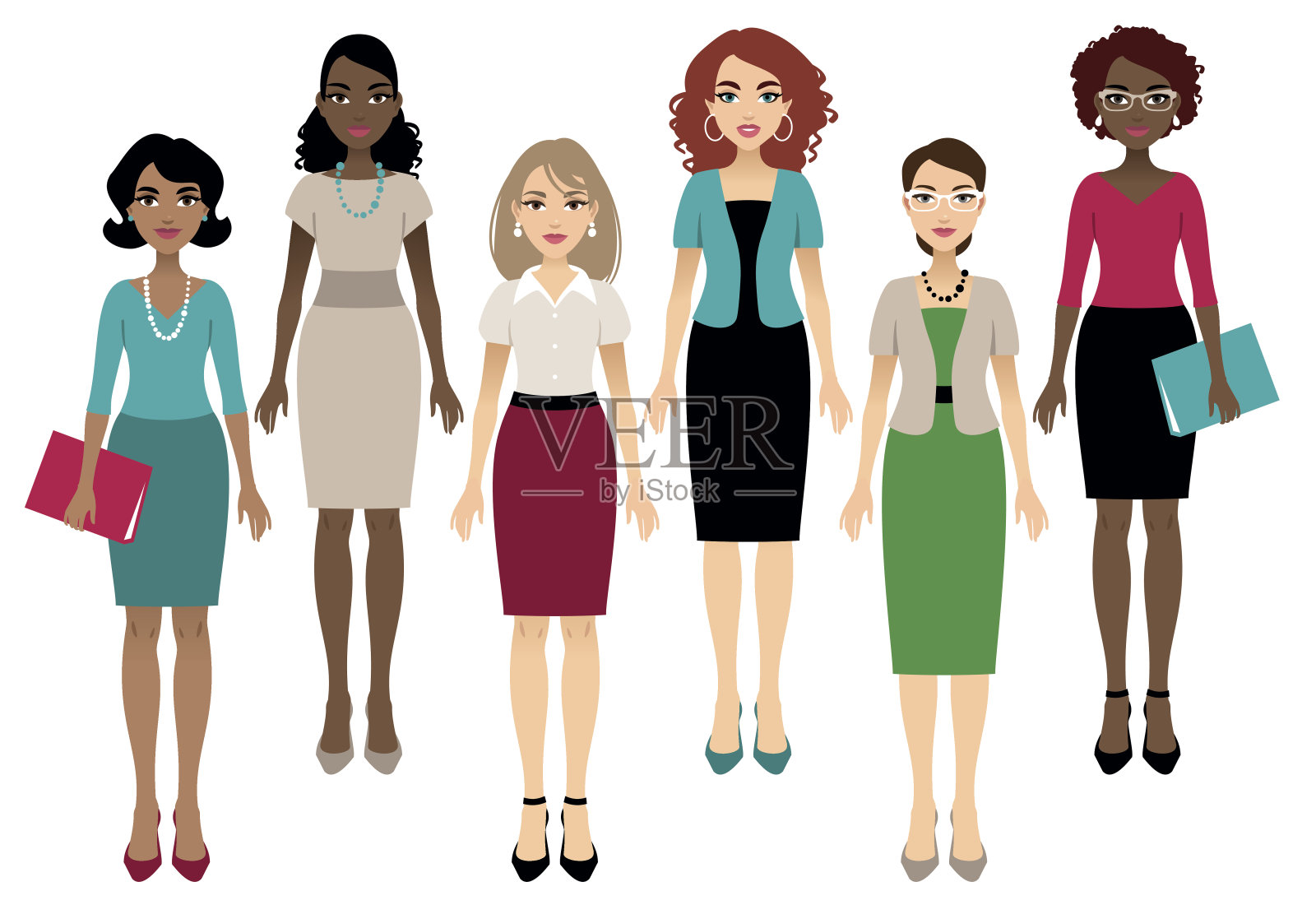 办公室女性插画图片素材