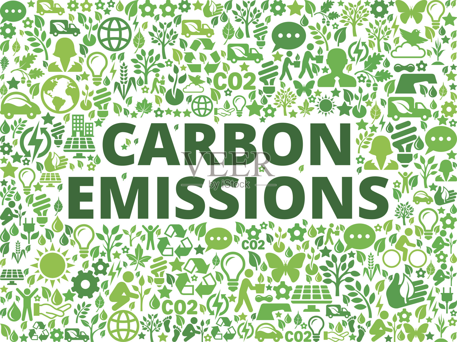 碳排放环境保护矢量图标模式插画图片素材