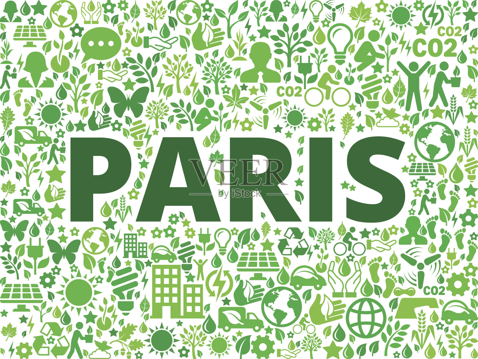 巴黎环境保护向量图标模式插画图片素材