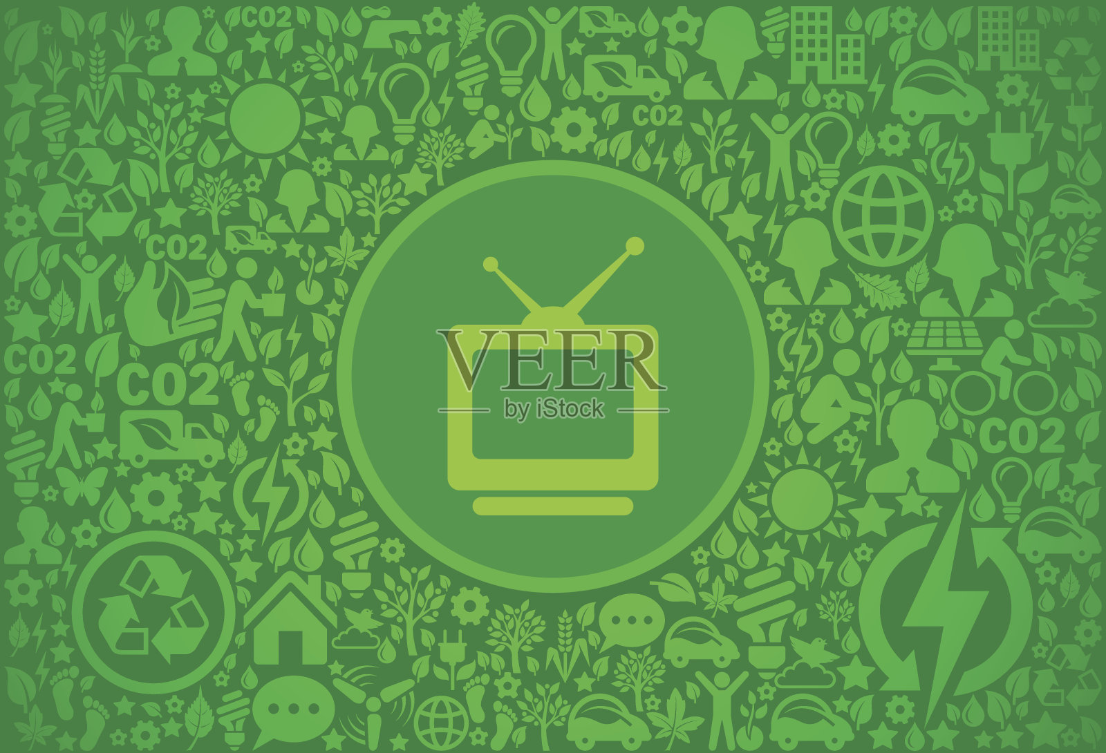 电视环境绿色矢量图标模式插画图片素材