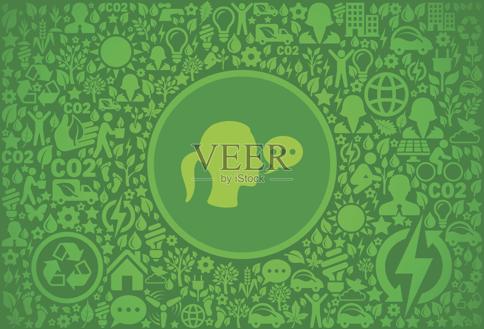 聊天泡泡脸环境绿色矢量图标模式插画图片素材