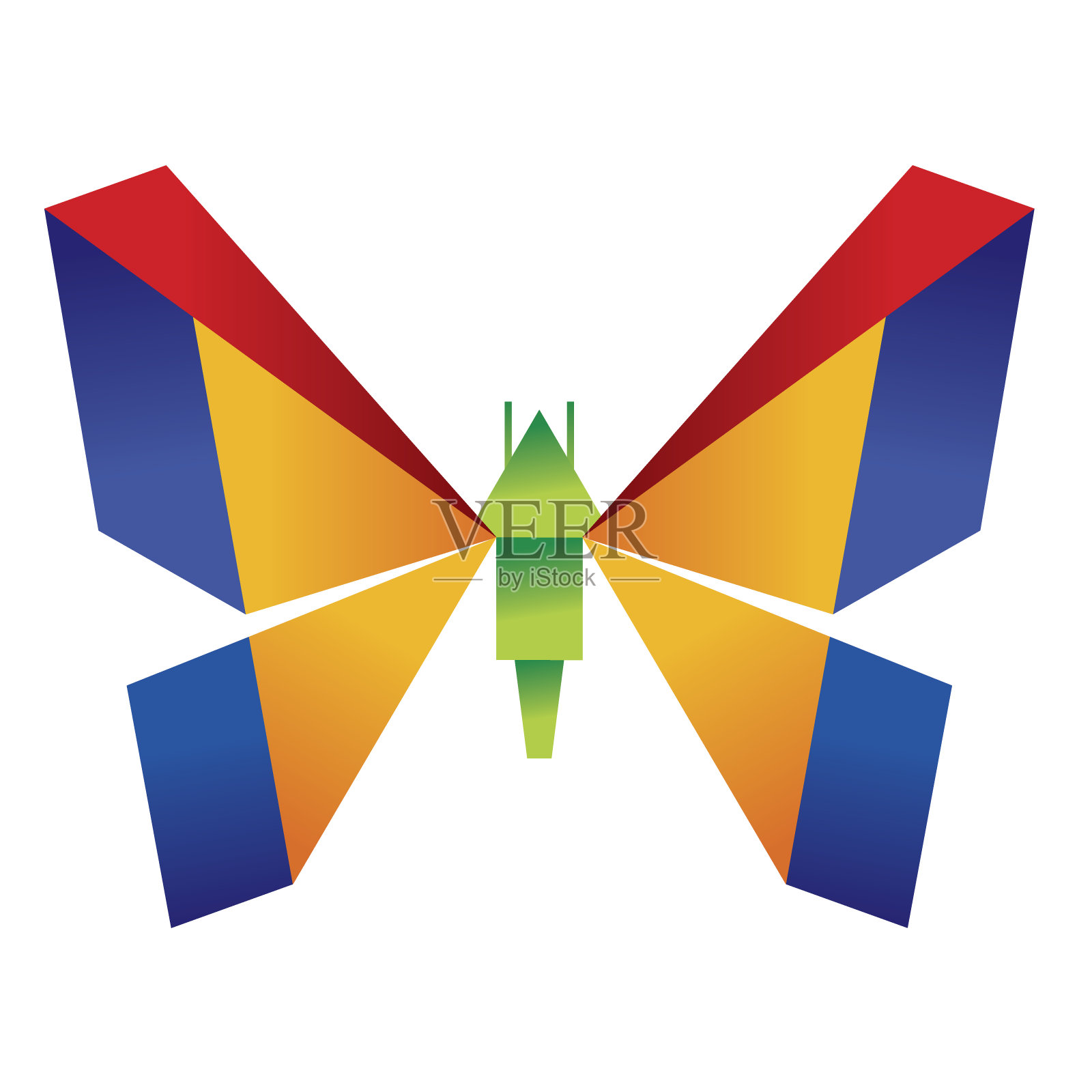 折纸蝴蝶插画图片素材