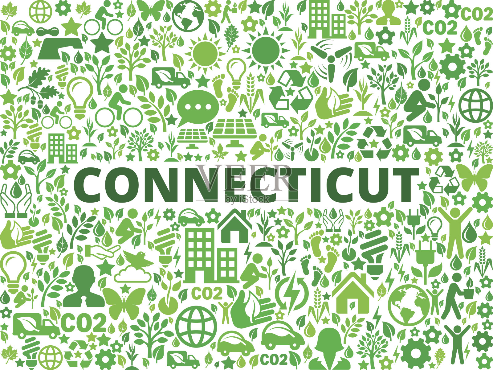 康涅狄格州环境保护矢量图标模式插画图片素材