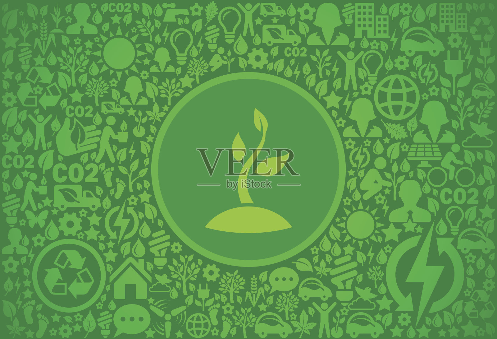 发芽植物环境绿色矢量图标模式插画图片素材